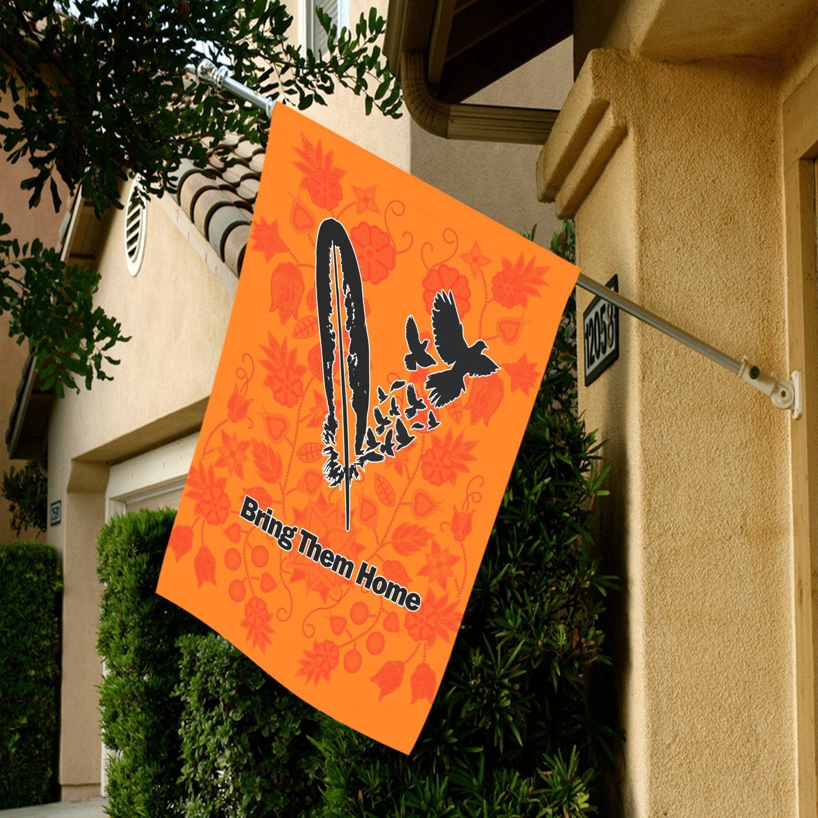 Floral Beadwork Real Orange - Bring Them Home Garden Flag 28''x40'' (Two Sides Printing) Garden Flag 28‘’x40‘’ (Two Sides) e-joyer 