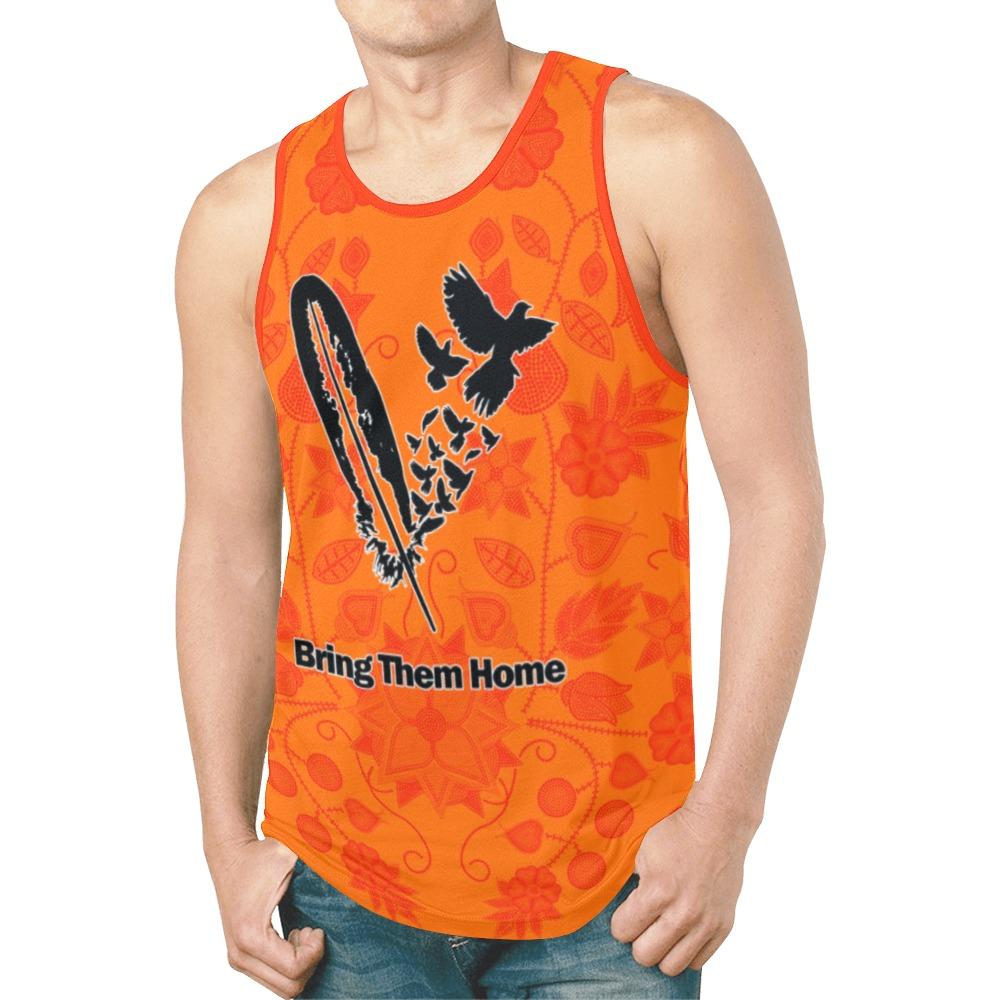 Floral Beadwork Real Orange Bring Them Home New All Over Print Tank Top for Men (Model T46) New All Over Print Tank Top for Men (T46) e-joyer 