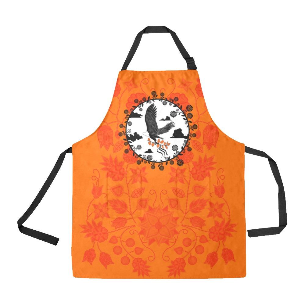 Floral Beadwork Real Orange Carrying Their Prayers All Over Print Apron All Over Print Apron e-joyer 