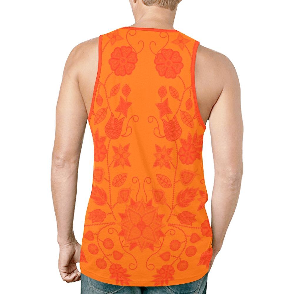 Floral Beadwork Real Orange Feather Directions New All Over Print Tank Top for Men (Model T46) New All Over Print Tank Top for Men (T46) e-joyer 