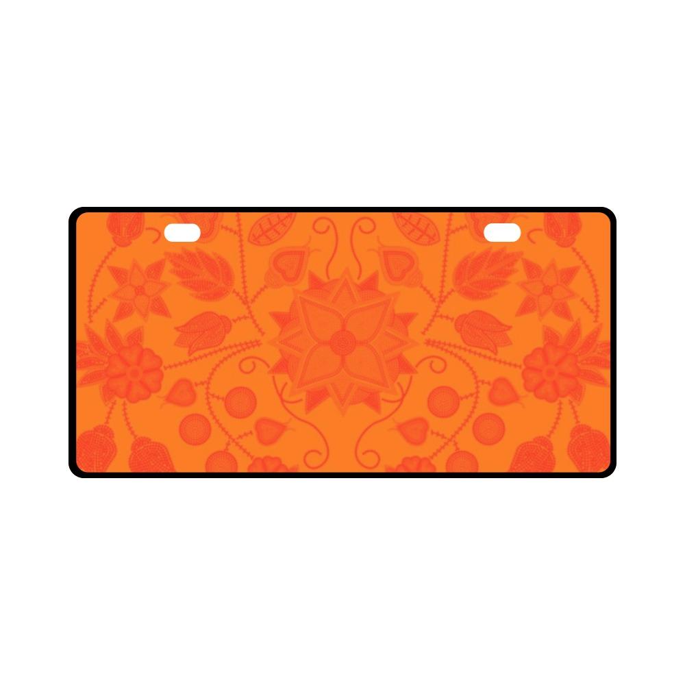 Floral Beadwork Real Orange License Plate License Plate e-joyer 
