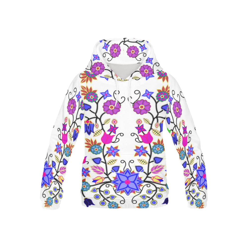 Floral Beadwork Seven Clans White All Over Print Hoodie for Kid (USA Size) (Model H13) All Over Print Hoodie for Kid (H13) e-joyer 
