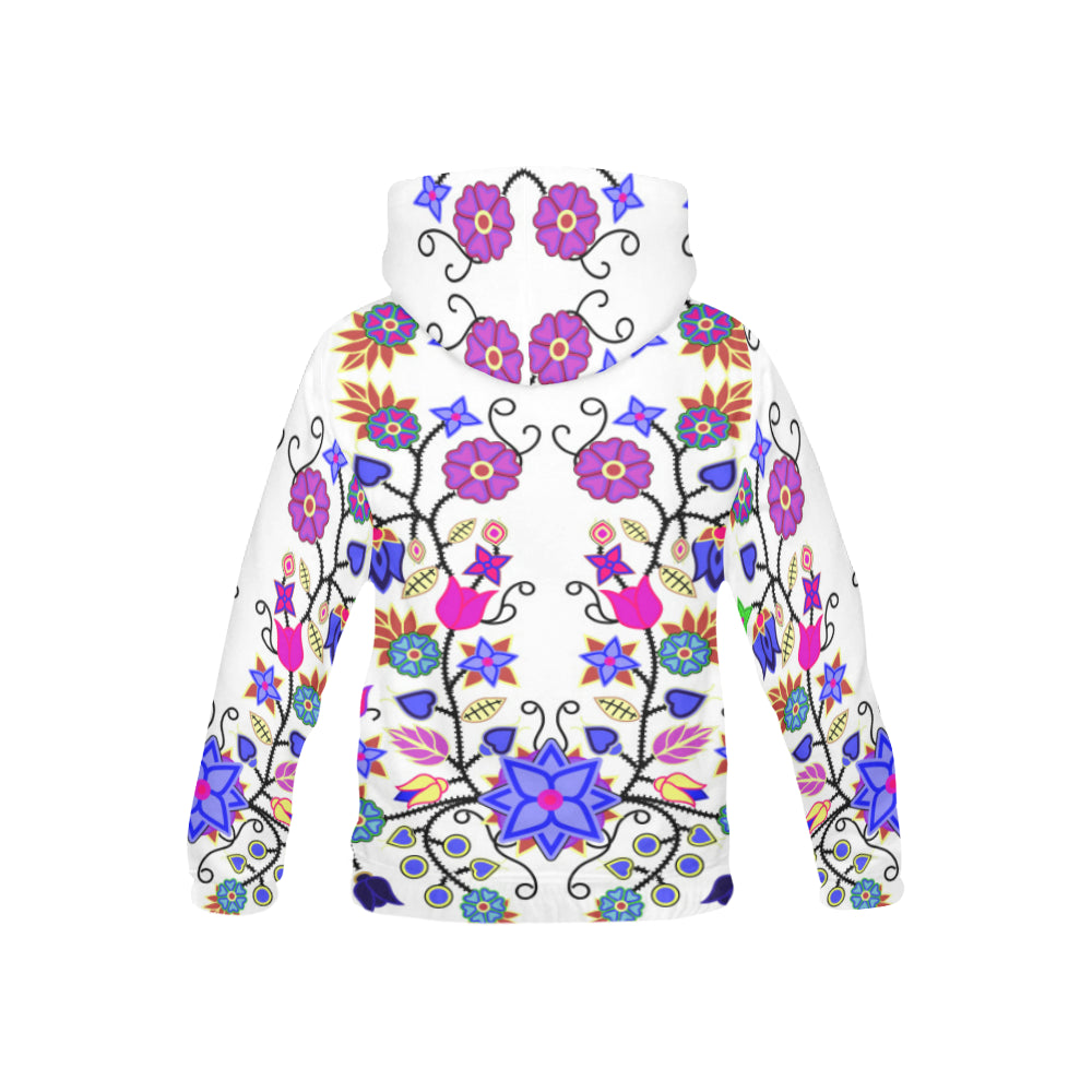 Floral Beadwork Seven Clans White All Over Print Hoodie for Kid (USA Size) (Model H13) All Over Print Hoodie for Kid (H13) e-joyer 