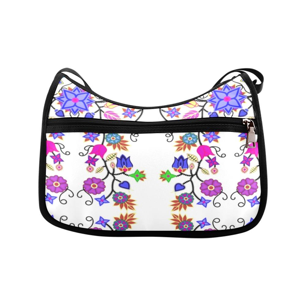 Floral Beadwork Seven Clans White Crossbody Bags (Model 1616) Crossbody Bags (1616) e-joyer 