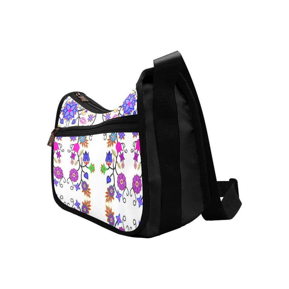 Floral Beadwork Seven Clans White Crossbody Bags (Model 1616) Crossbody Bags (1616) e-joyer 