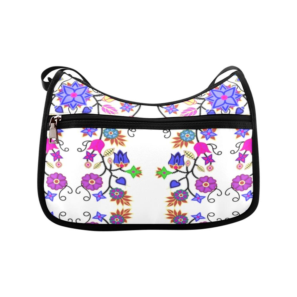 Floral Beadwork Seven Clans White Crossbody Bags (Model 1616) Crossbody Bags (1616) e-joyer 