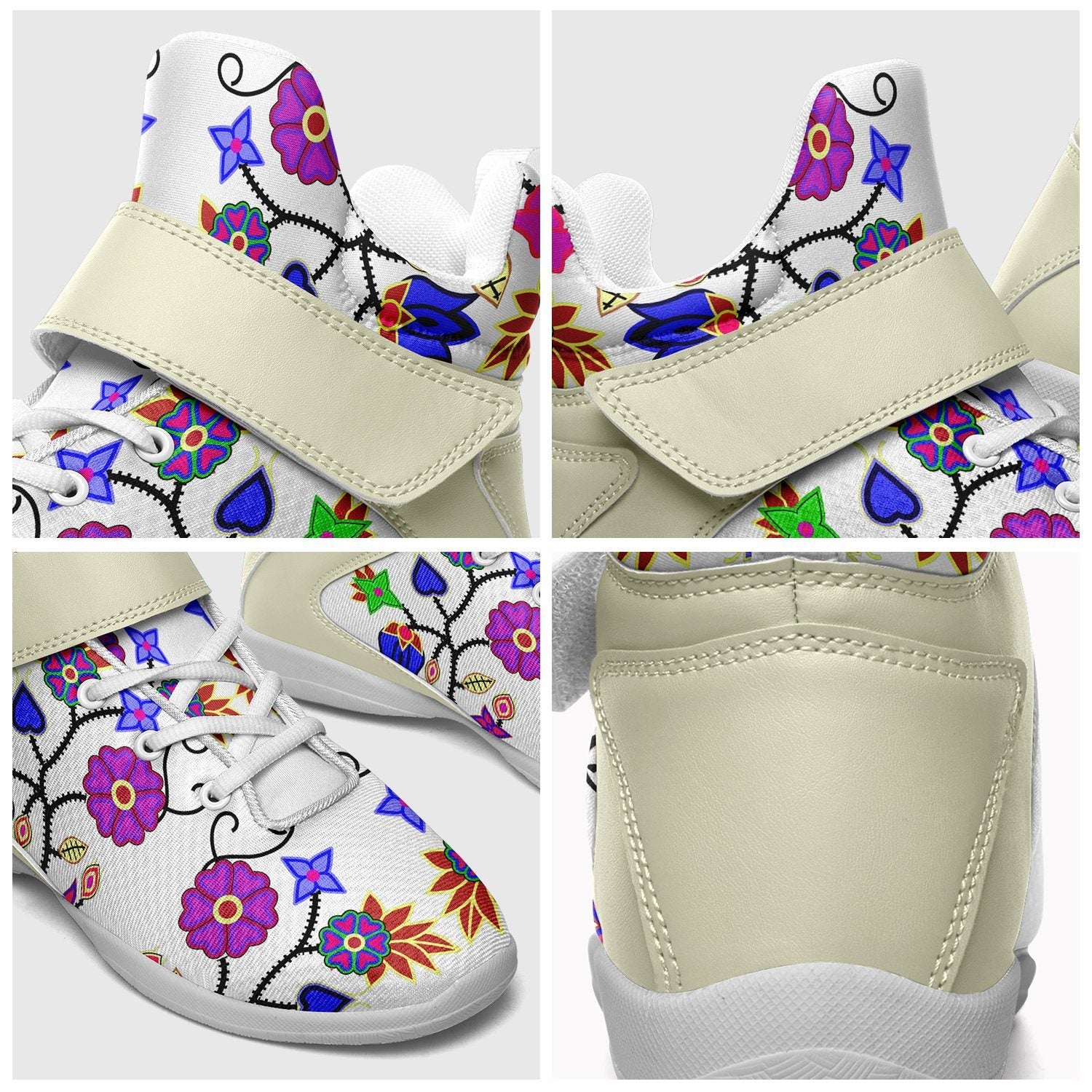 Floral Beadwork Seven Clans White Ipottaa Basketball / Sport High Top Shoes 49 Dzine 