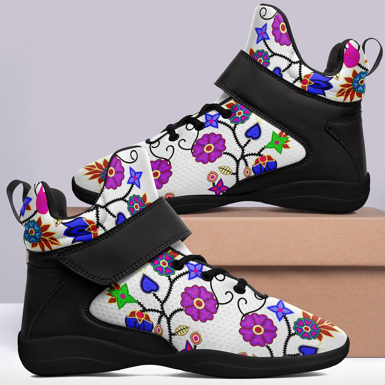 Floral Beadwork Seven Clans White Ipottaa Basketball / Sport High Top Shoes 49 Dzine 