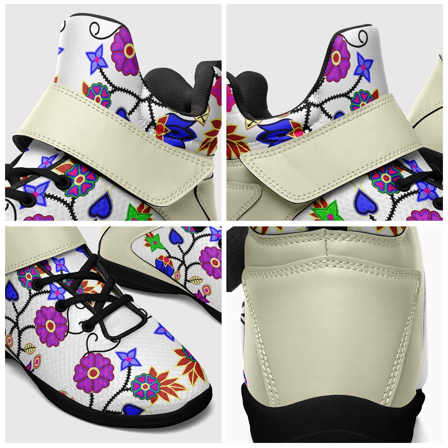 Floral Beadwork Seven Clans White Ipottaa Basketball / Sport High Top Shoes 49 Dzine 