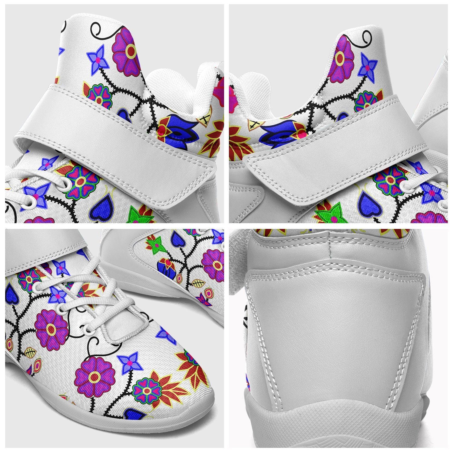 Floral Beadwork Seven Clans White Ipottaa Basketball / Sport High Top Shoes 49 Dzine 