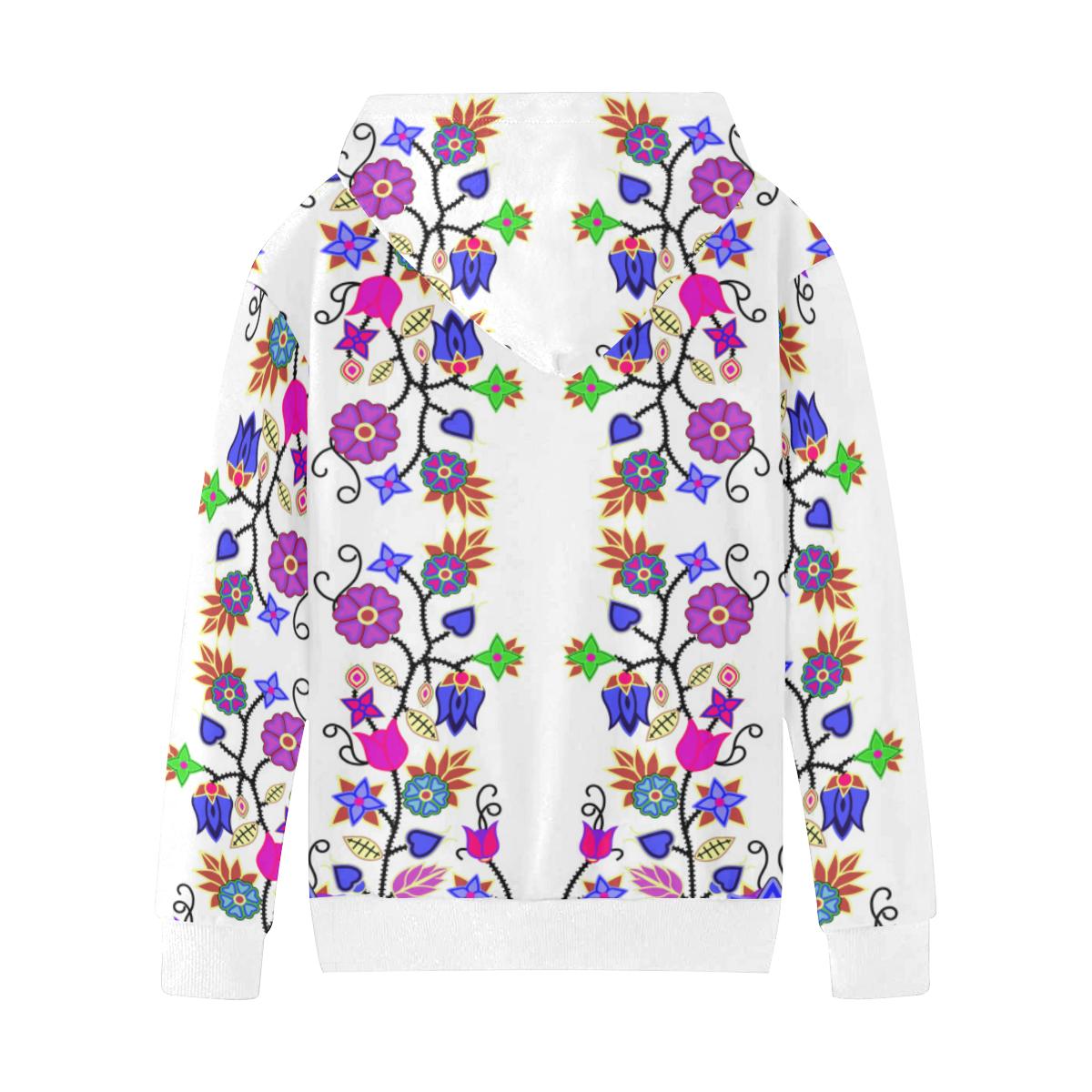 Floral Beadwork Seven Clans White Kids' All Over Print Hoodie (Model H38) Kids' AOP Hoodie (H38) e-joyer 