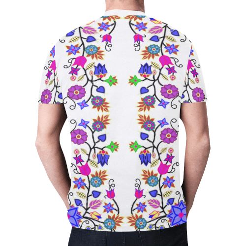 Floral Beadwork Seven Clans White New All Over Print T-shirt for Men (Model T45) New All Over Print T-shirt for Men (T45) e-joyer 