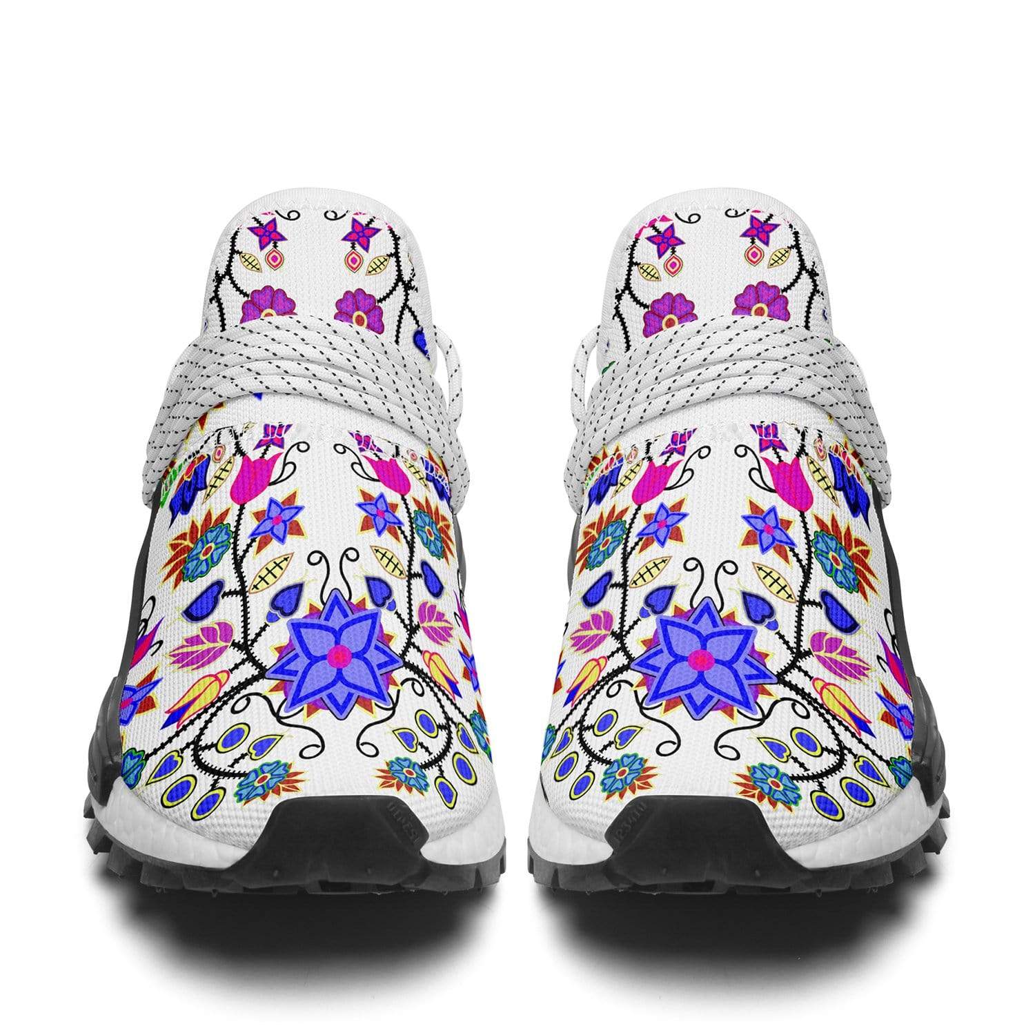 Floral Beadwork Seven Clans White Okaki Sneakers Shoes 49 Dzine 