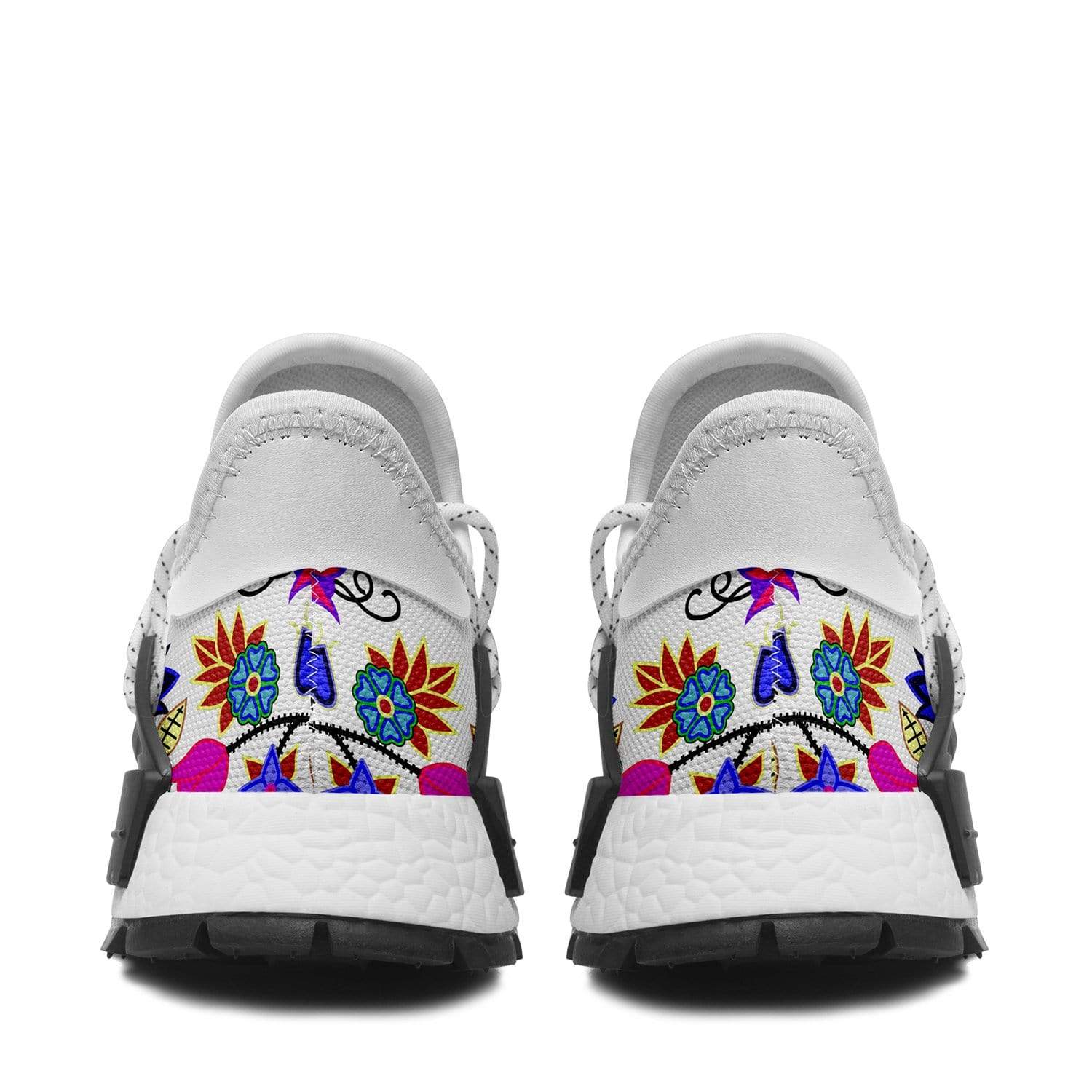 Floral Beadwork Seven Clans White Okaki Sneakers Shoes 49 Dzine 