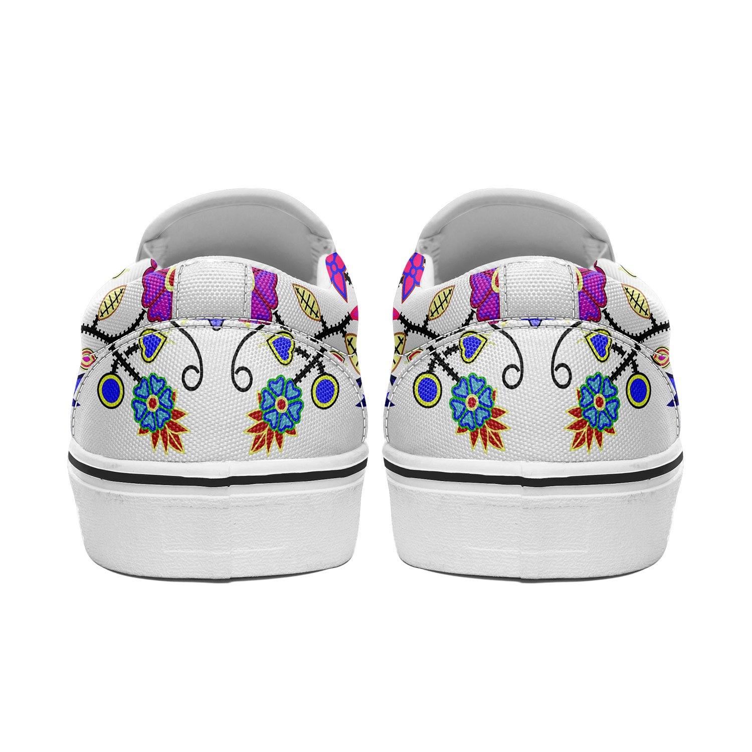 Floral Beadwork Seven Clans White Otoyimm Canvas Slip On Shoes 49 Dzine 