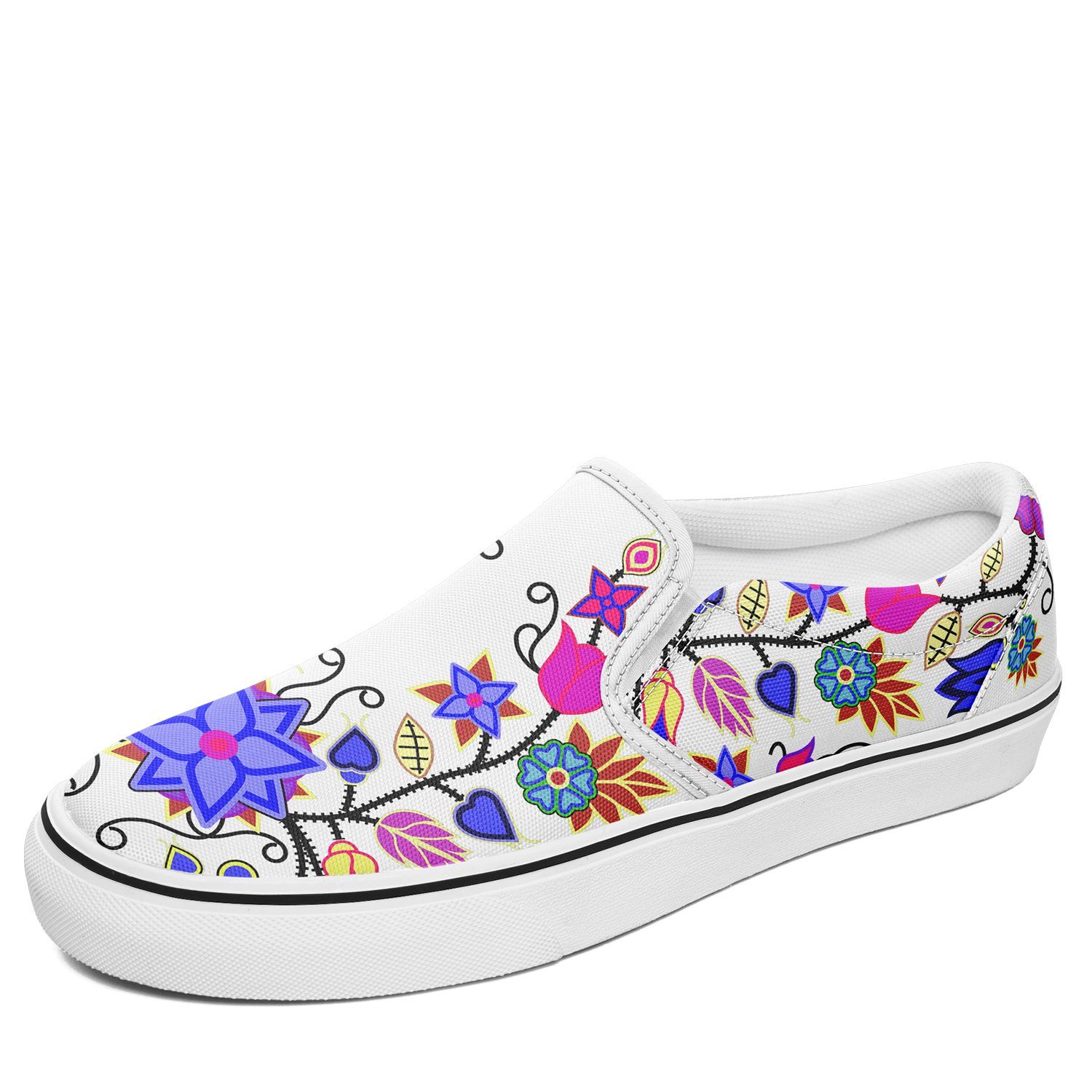 Floral Beadwork Seven Clans White Otoyimm Canvas Slip On Shoes 49 Dzine 