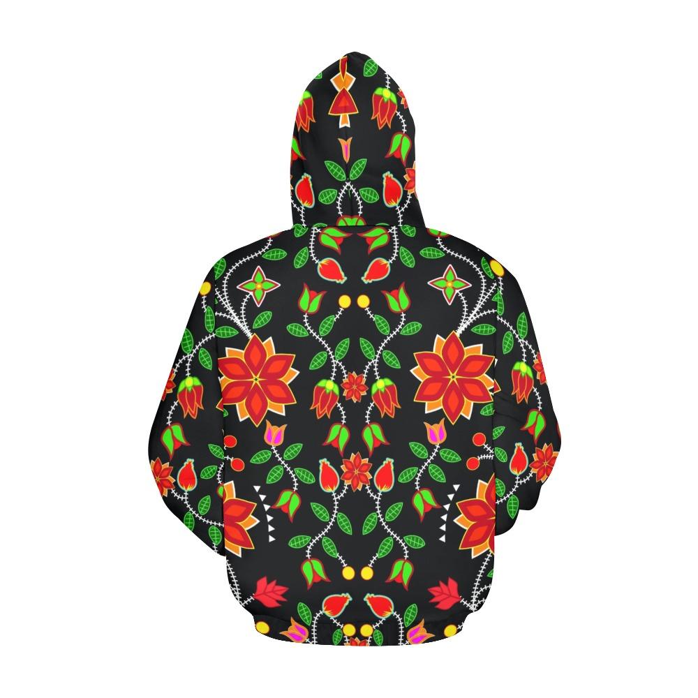 Floral Beadwork Six Bands All Over Print Hoodie for Women (USA Size) (Model H13) All Over Print Hoodie for Women (H13) e-joyer 