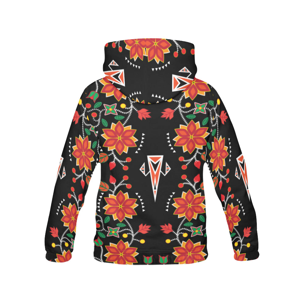 Floral Beadwork Six Bands All Over Print Hoodie for Women (USA Size) (Model H13) Hoodie e-joyer 