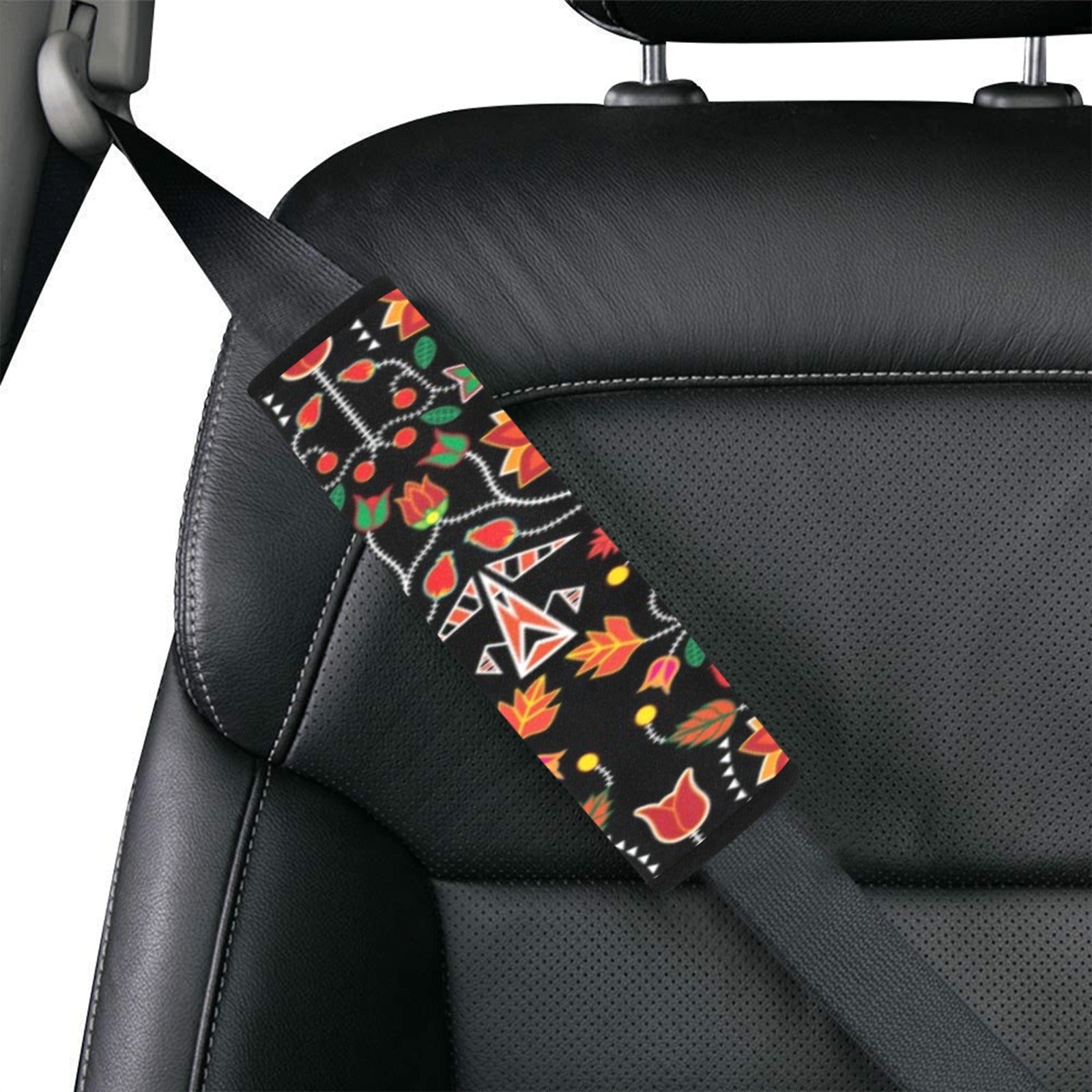 Floral Beadwork Six Bands Car Seat Belt Cover 7''x12.6'' (Pack of 2) Car Seat Belt Cover 7x12.6 (Pack of 2) e-joyer 