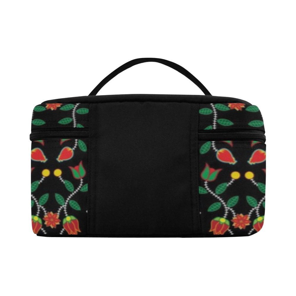 Floral Beadwork Six Bands Cosmetic Bag/Large (Model 1658) bag e-joyer 