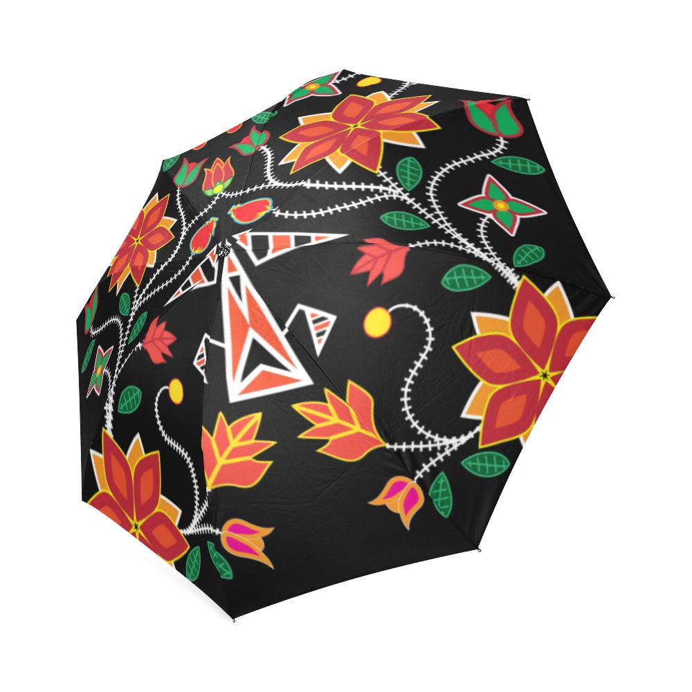 Floral Beadwork Six Bands Foldable Umbrella Foldable Umbrella e-joyer 