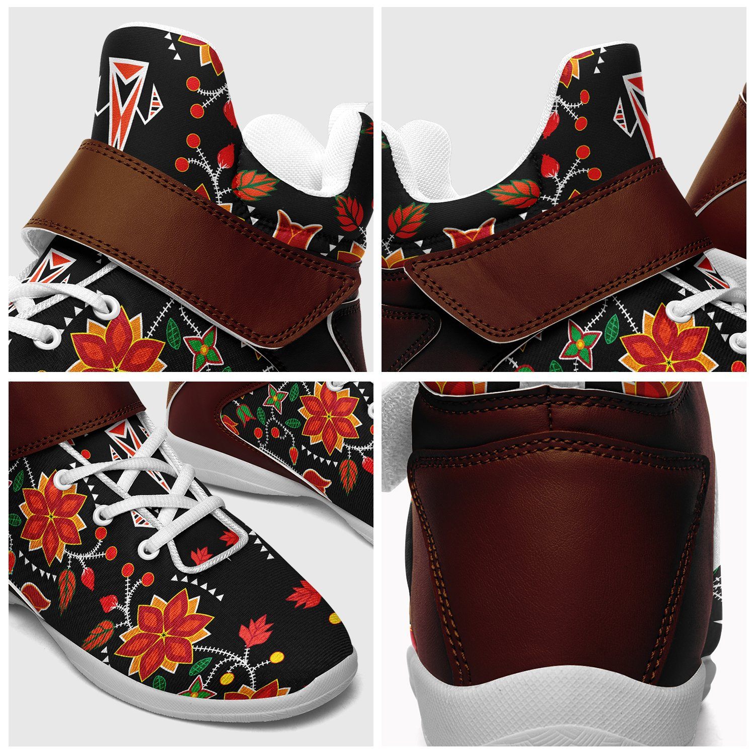 Floral Beadwork Six Bands Ipottaa Basketball / Sport High Top Shoes 49 Dzine 