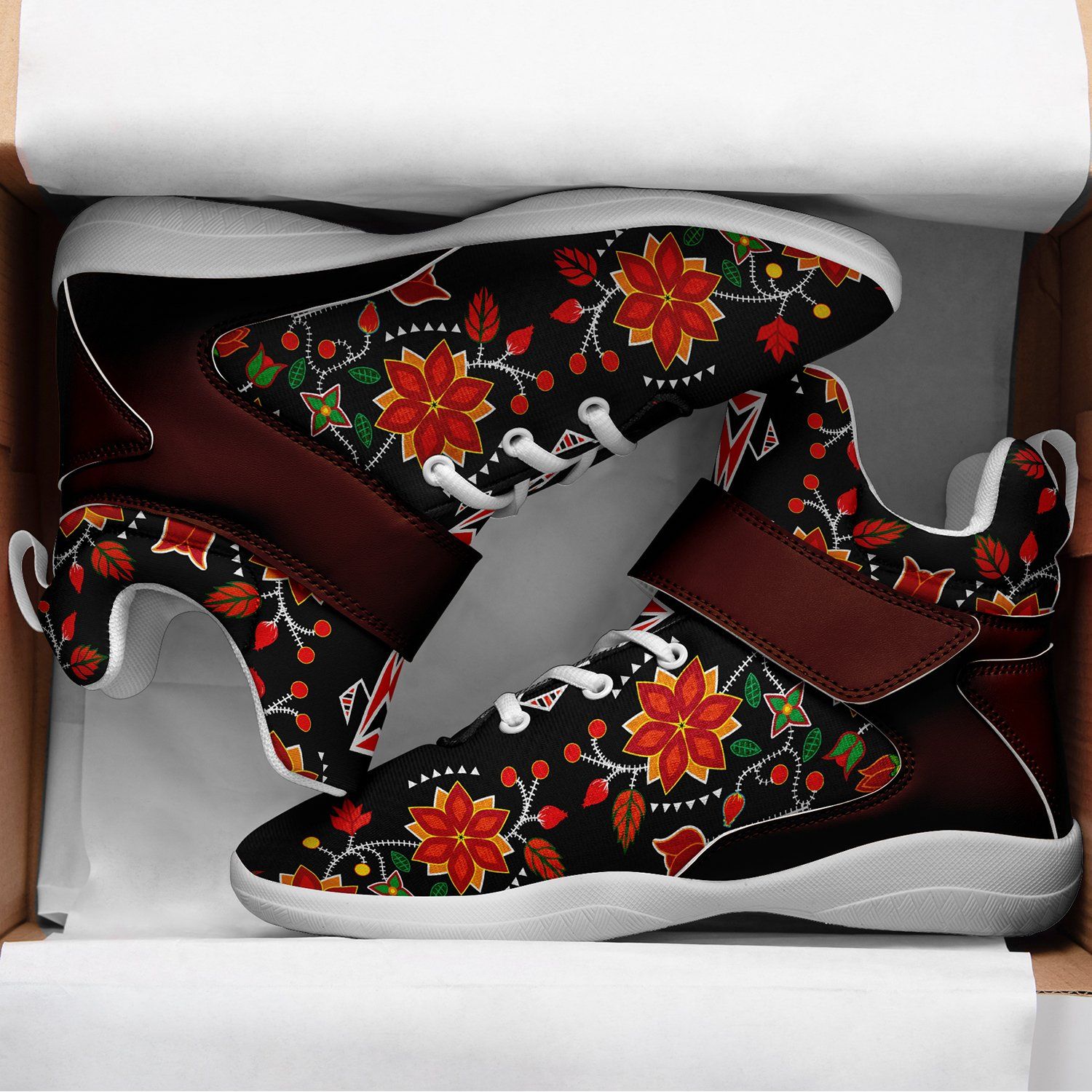 Floral Beadwork Six Bands Ipottaa Basketball / Sport High Top Shoes 49 Dzine 