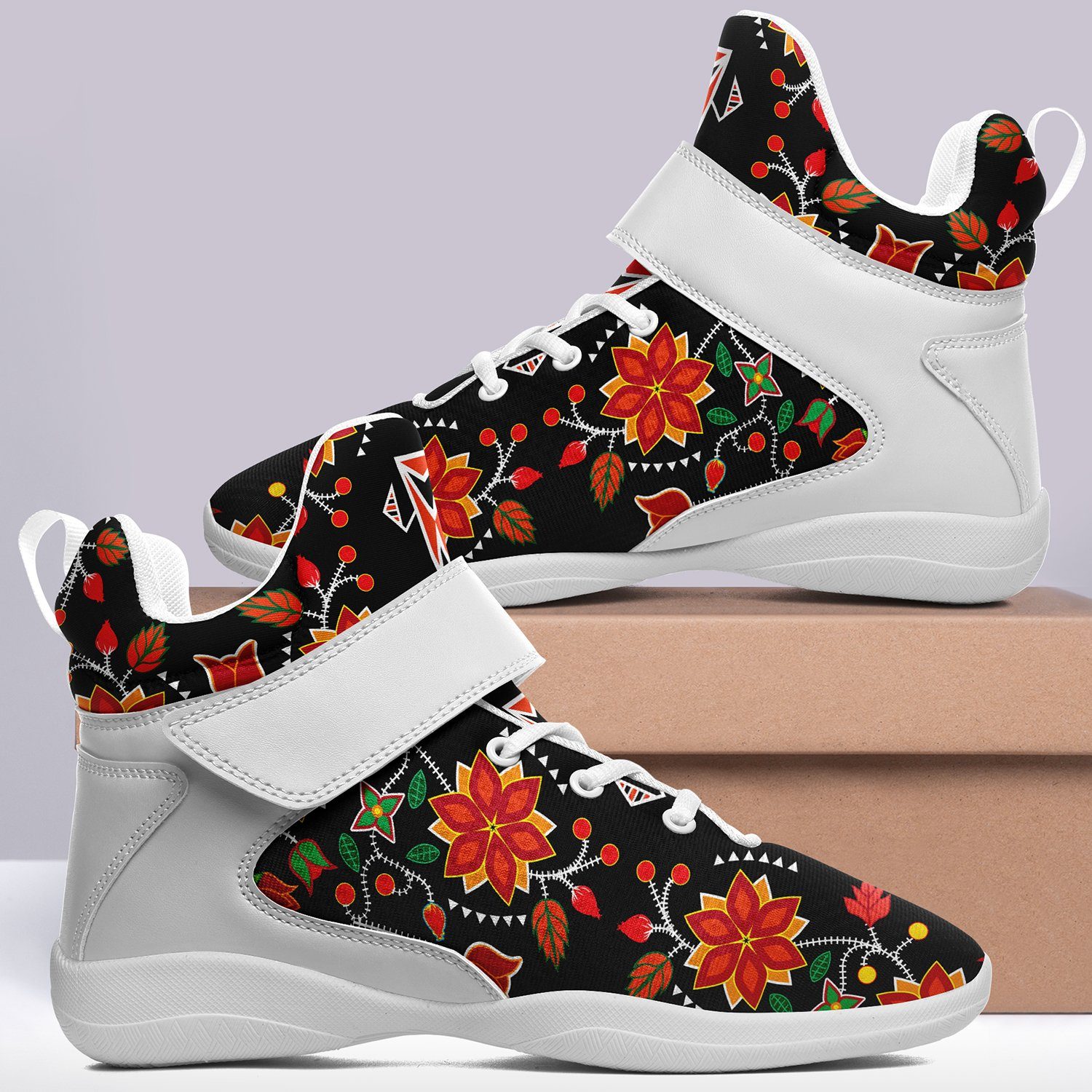 Floral Beadwork Six Bands Ipottaa Basketball / Sport High Top Shoes 49 Dzine 
