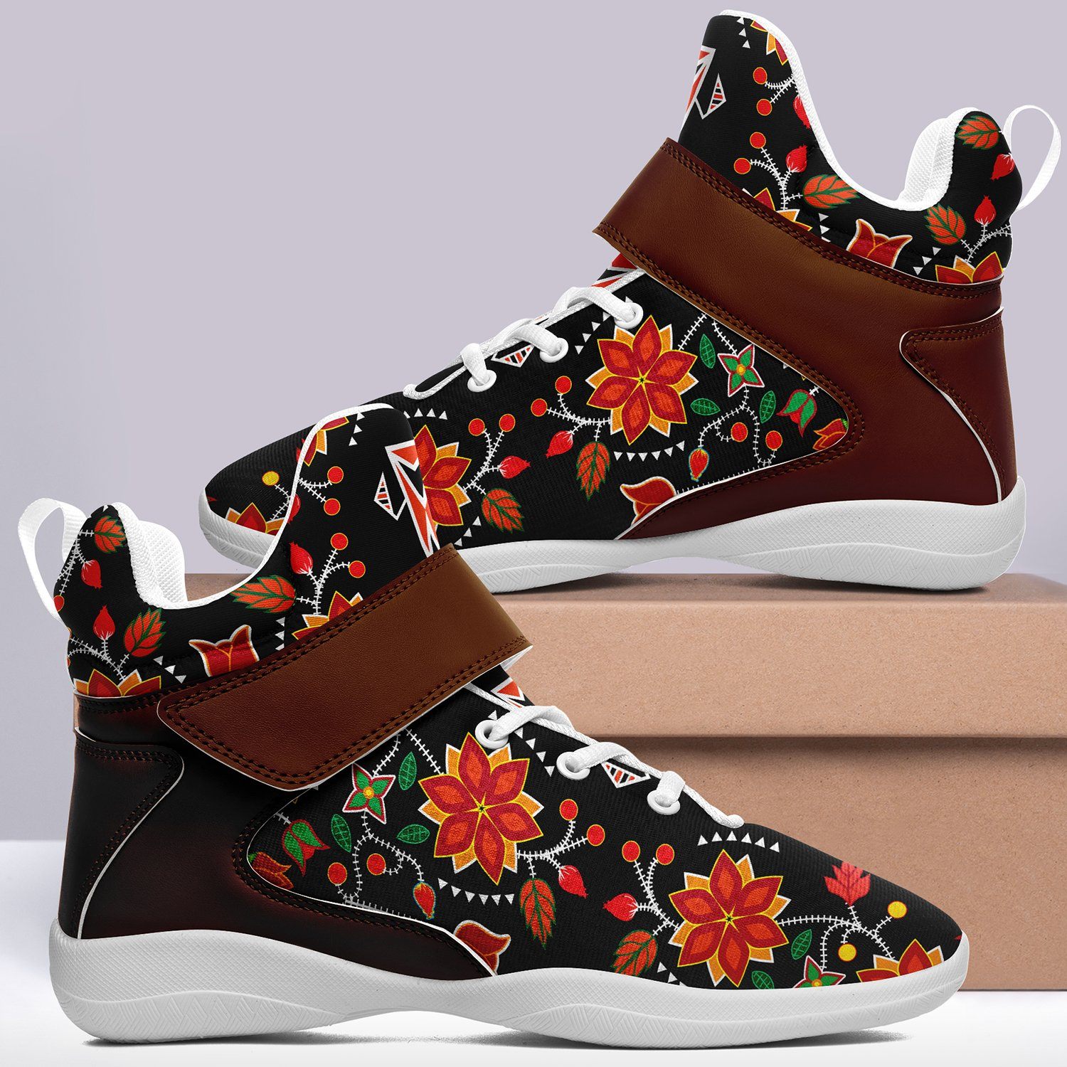 Floral Beadwork Six Bands Ipottaa Basketball / Sport High Top Shoes 49 Dzine 