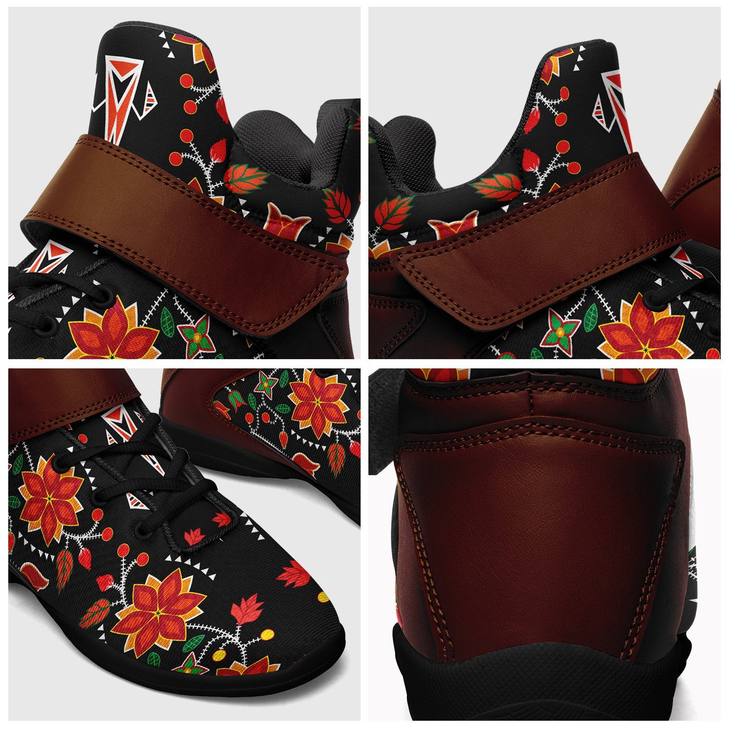 Floral Beadwork Six Bands Ipottaa Basketball / Sport High Top Shoes 49 Dzine 
