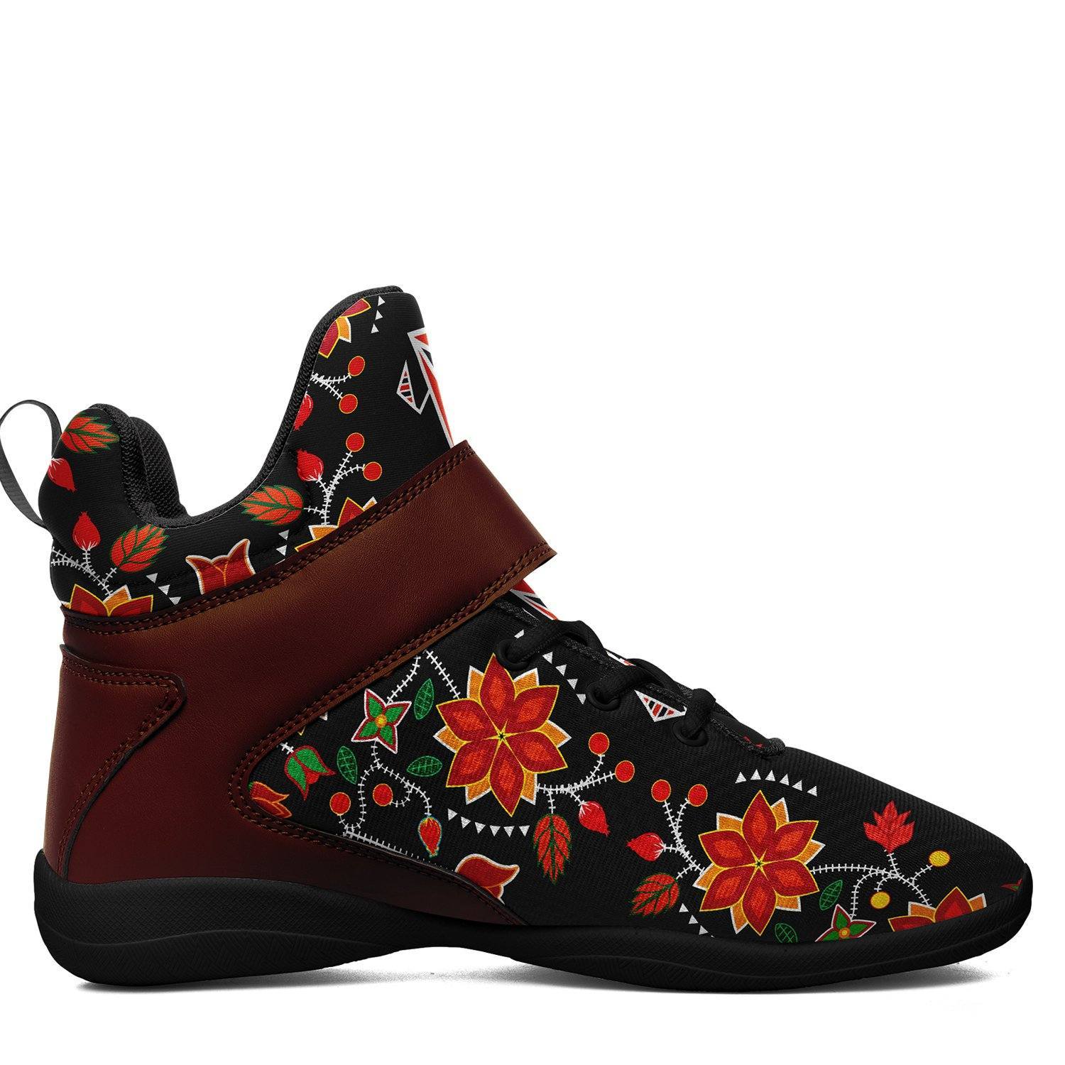 Floral Beadwork Six Bands Ipottaa Basketball / Sport High Top Shoes - Black Sole 49 Dzine 