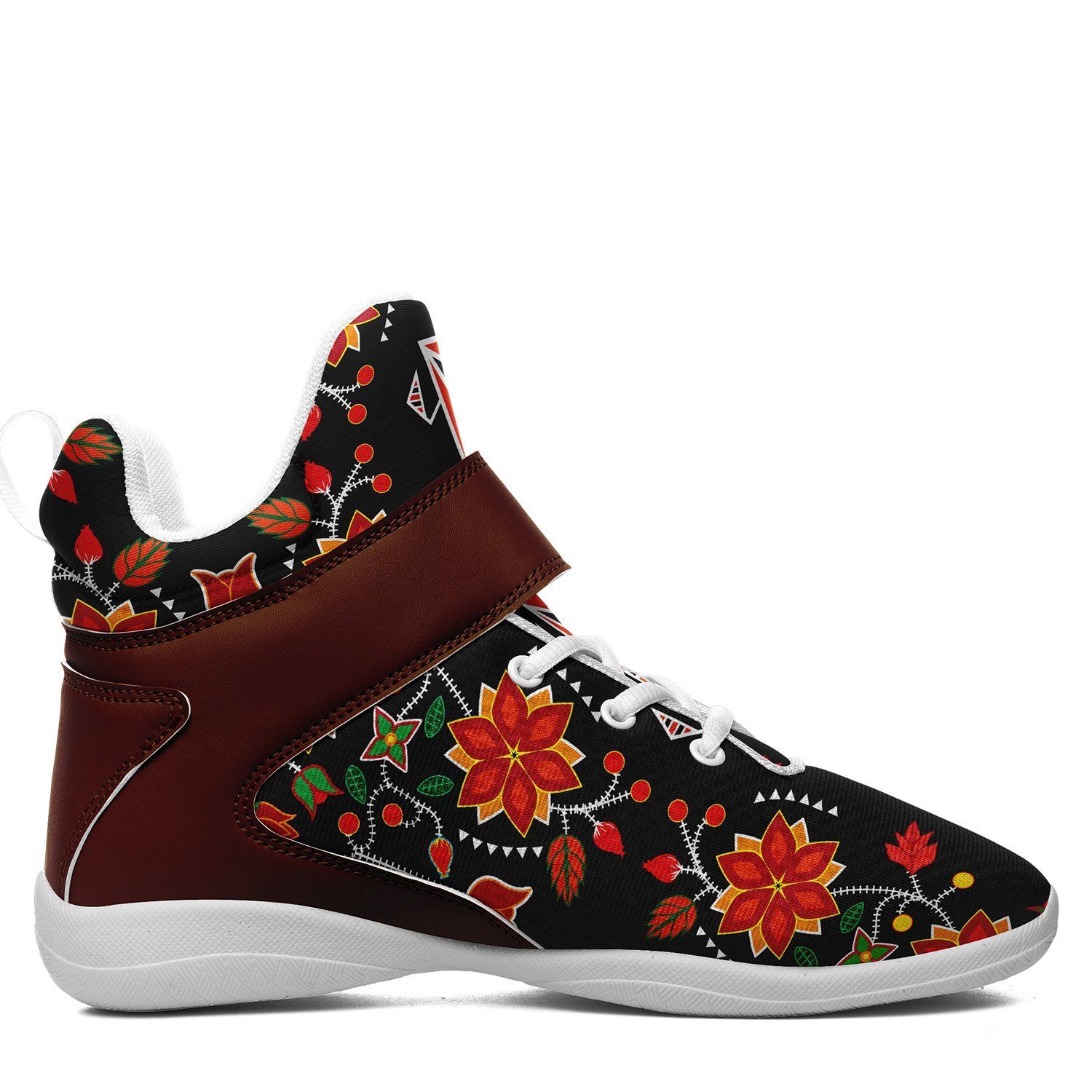 Floral Beadwork Six Bands Ipottaa Basketball / Sport High Top Shoes - White Sole 49 Dzine 