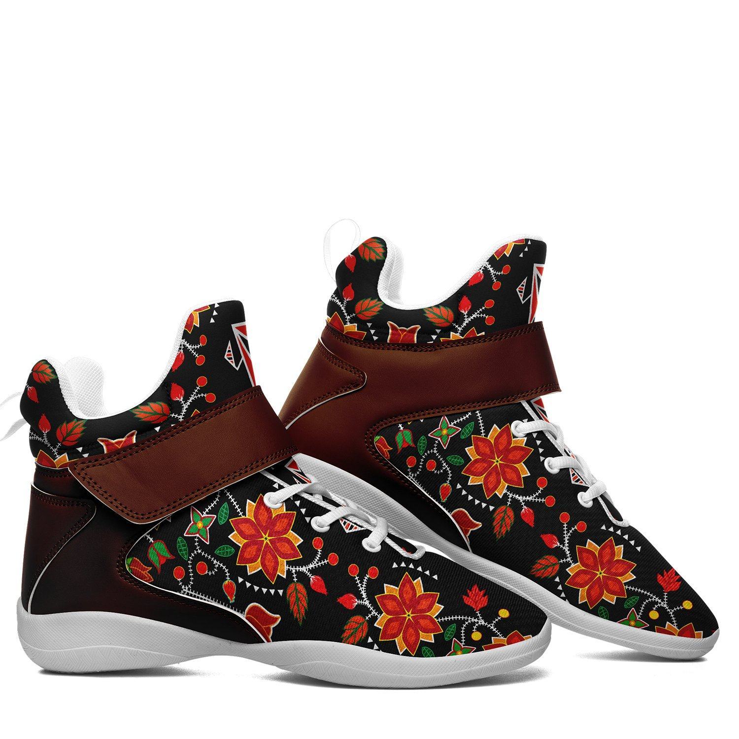 Floral Beadwork Six Bands Kid's Ipottaa Basketball / Sport High Top Shoes 49 Dzine 