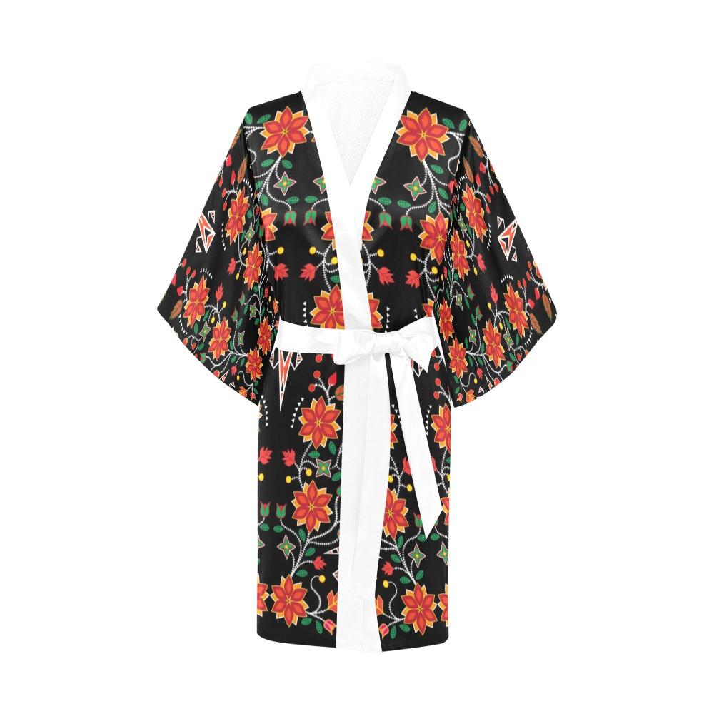 Floral Beadwork Six Bands Kimono Robe Artsadd 