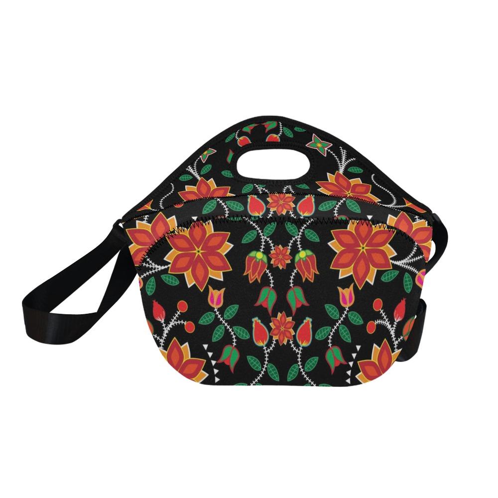 Floral Beadwork Six Bands Neoprene Lunch Bag/Large (Model 1669) bag e-joyer 