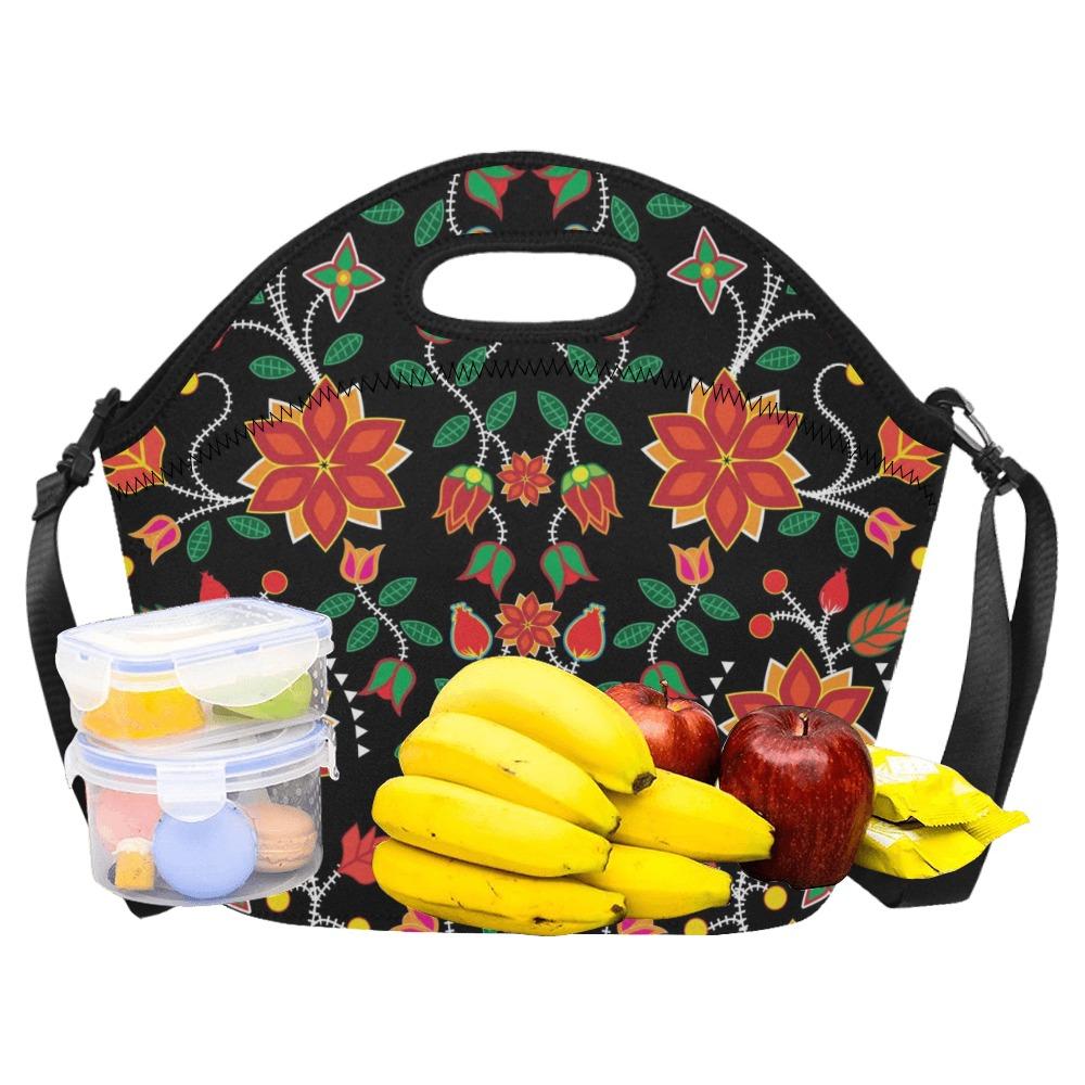 Floral Beadwork Six Bands Neoprene Lunch Bag/Large (Model 1669) bag e-joyer 