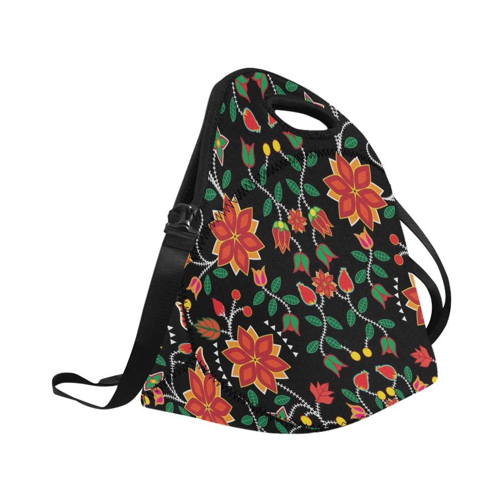 Floral Beadwork Six Bands Neoprene Lunch Bag/Large (Model 1669) bag e-joyer 