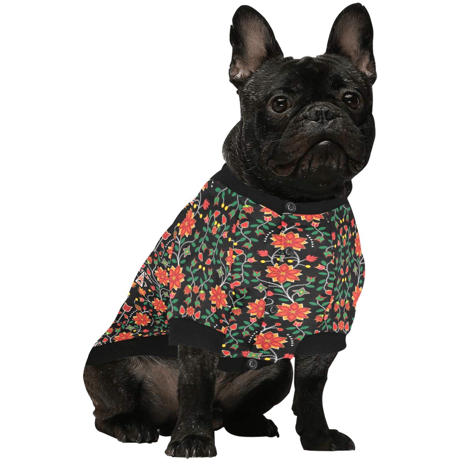 Floral Beadwork Six Bands Pet Dog Round Neck Shirt Pet Dog Round Neck Shirt e-joyer 