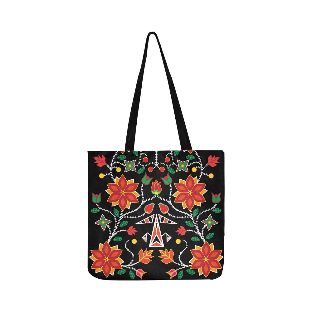 Floral Beadwork Six Bands Reusable Shopping Bag Model 1660 (Two sides) Shopping Tote Bag (1660) e-joyer 