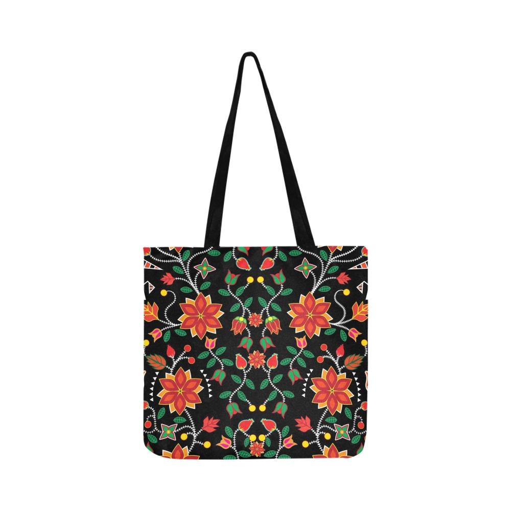 Floral Beadwork Six Bands Reusable Shopping Bag Model 1660 (Two sides) Shopping Tote Bag (1660) e-joyer 