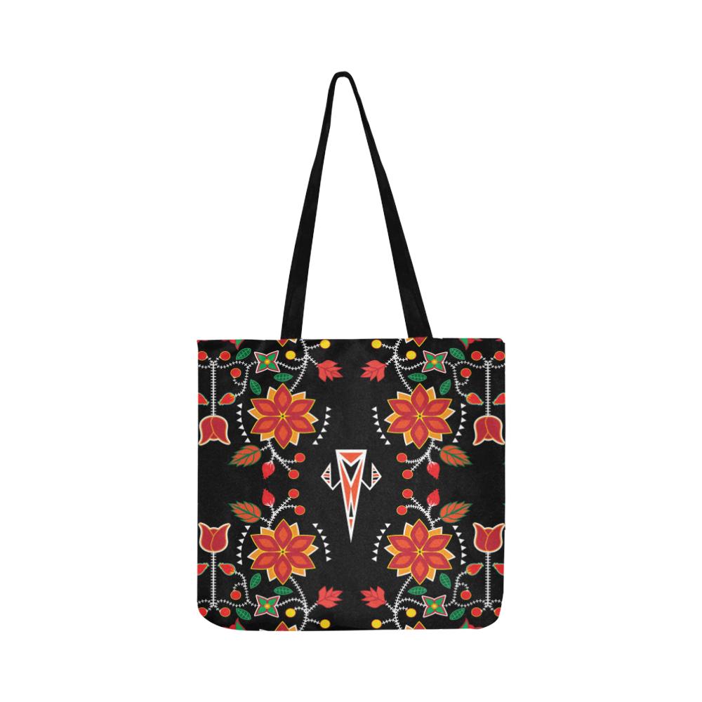 Floral Beadwork Six Bands Reusable Shopping Bag Model 1660 (Two sides) Shopping Tote Bag (1660) e-joyer 