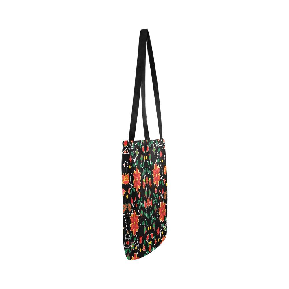 Floral Beadwork Six Bands Reusable Shopping Bag Model 1660 (Two sides) Shopping Tote Bag (1660) e-joyer 