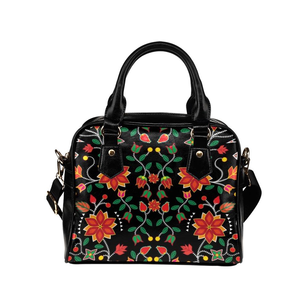 Floral Beadwork Six Bands Shoulder Handbag (Model 1634) bag e-joyer 