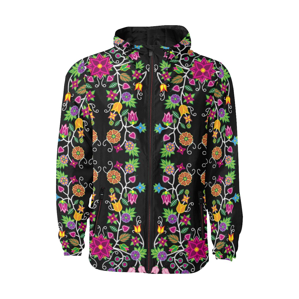 Floral Beadwork Unisex Quilted Coat All Over Print Quilted Windbreaker for Men (H35) e-joyer 