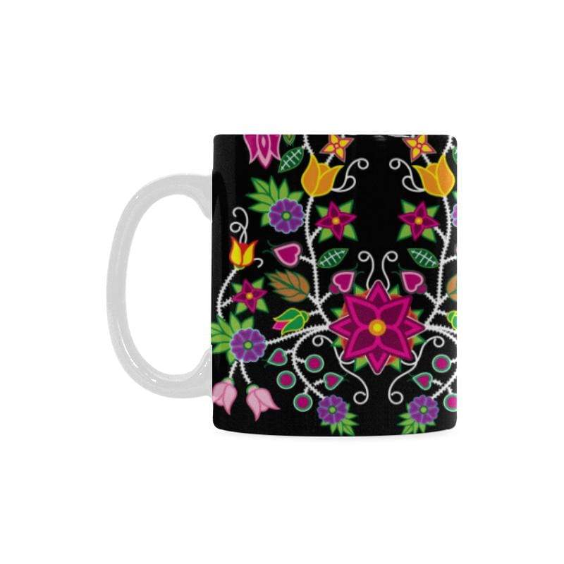 Floral Beadwork White Mug(11OZ) White Mug e-joyer 