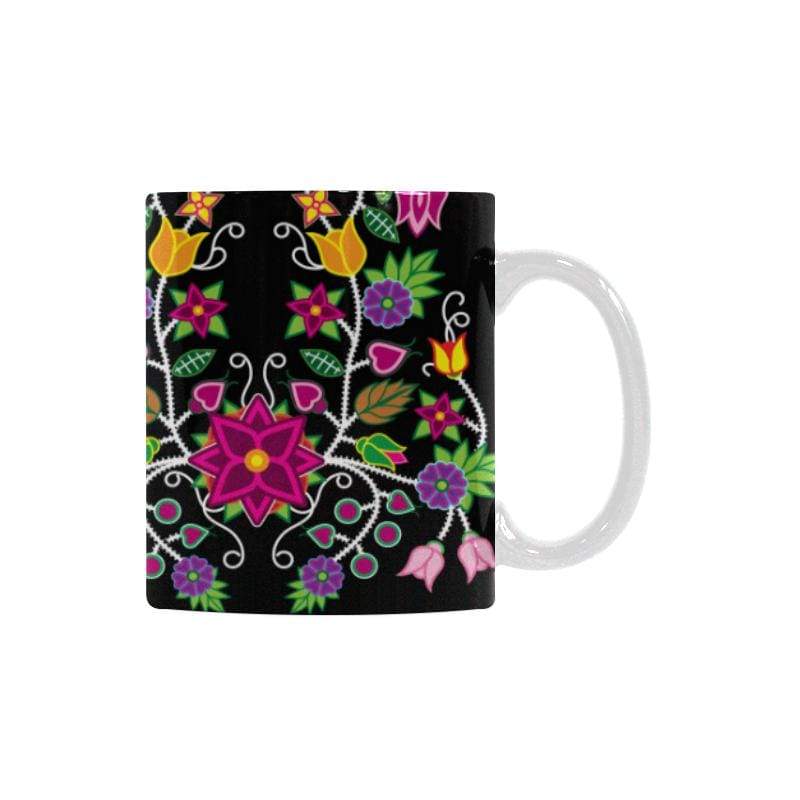 Floral Beadwork White Mug(11OZ) White Mug e-joyer 