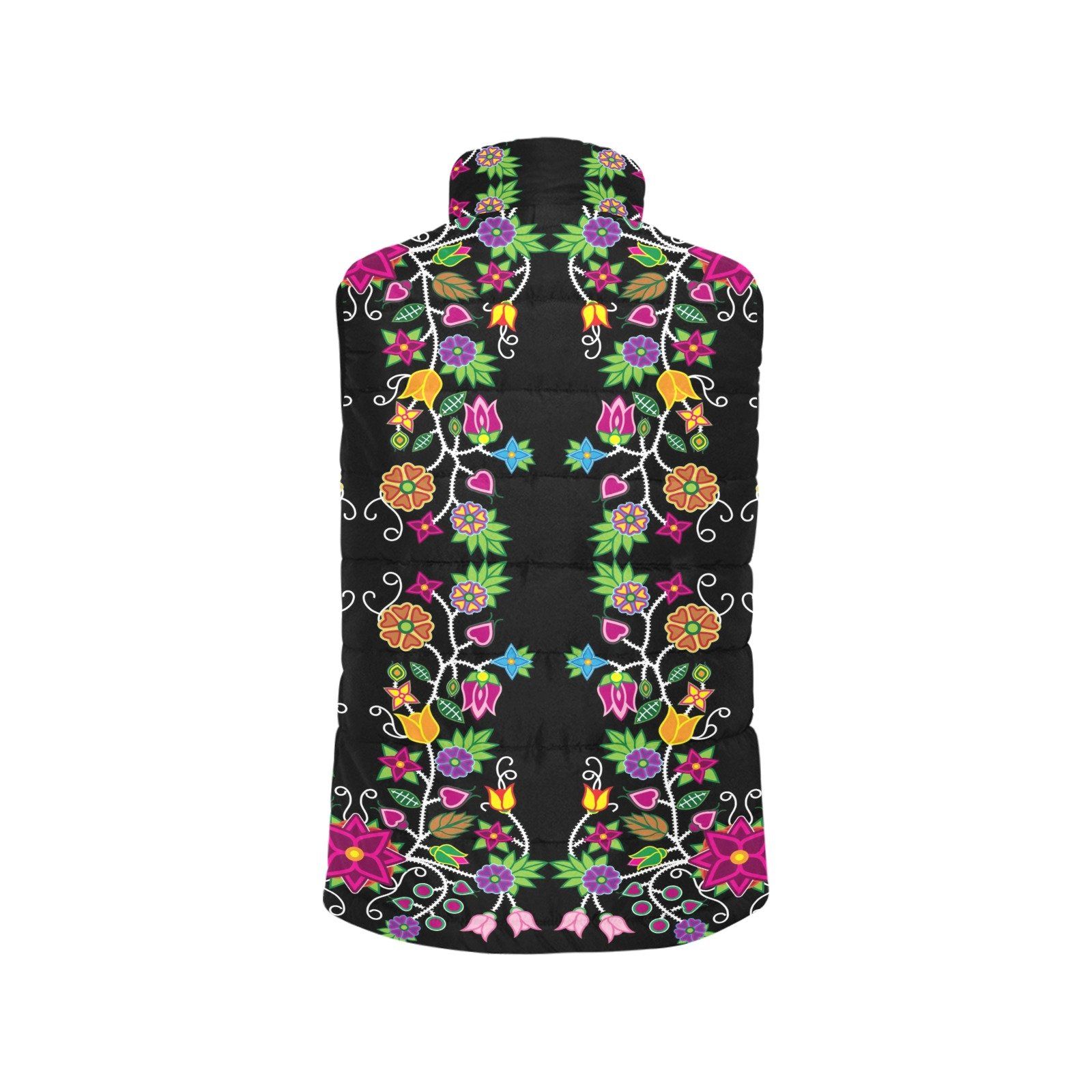 Floral Beadwork Women's Padded Vest Jacket (Model H44) Women's Padded Vest Jacket (H44) e-joyer 