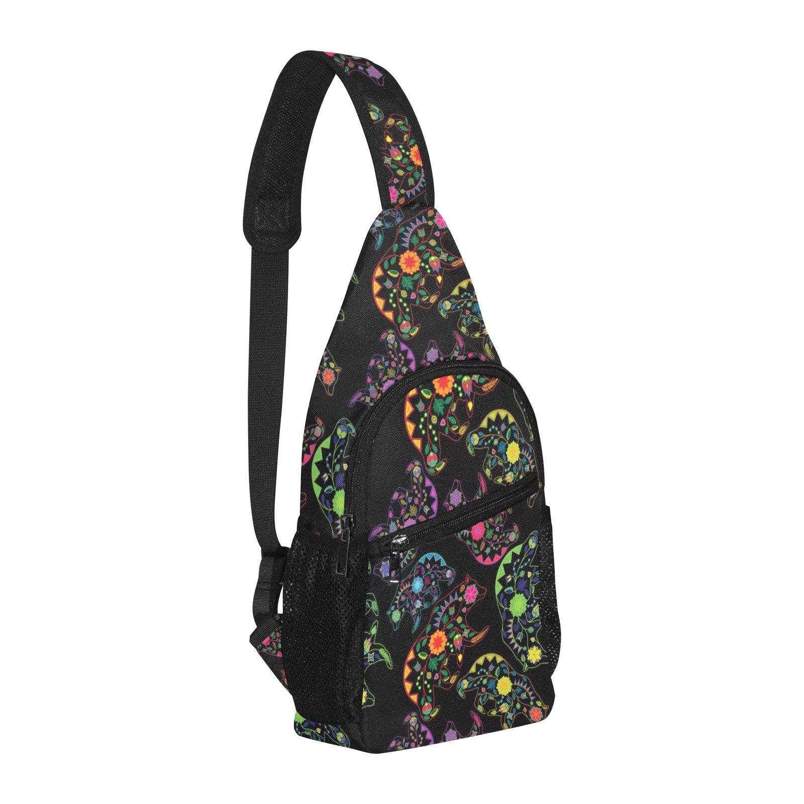 Floral Bear All Over Print Chest Bag (Model 1719) All Over Print Chest Bag (1719) e-joyer 