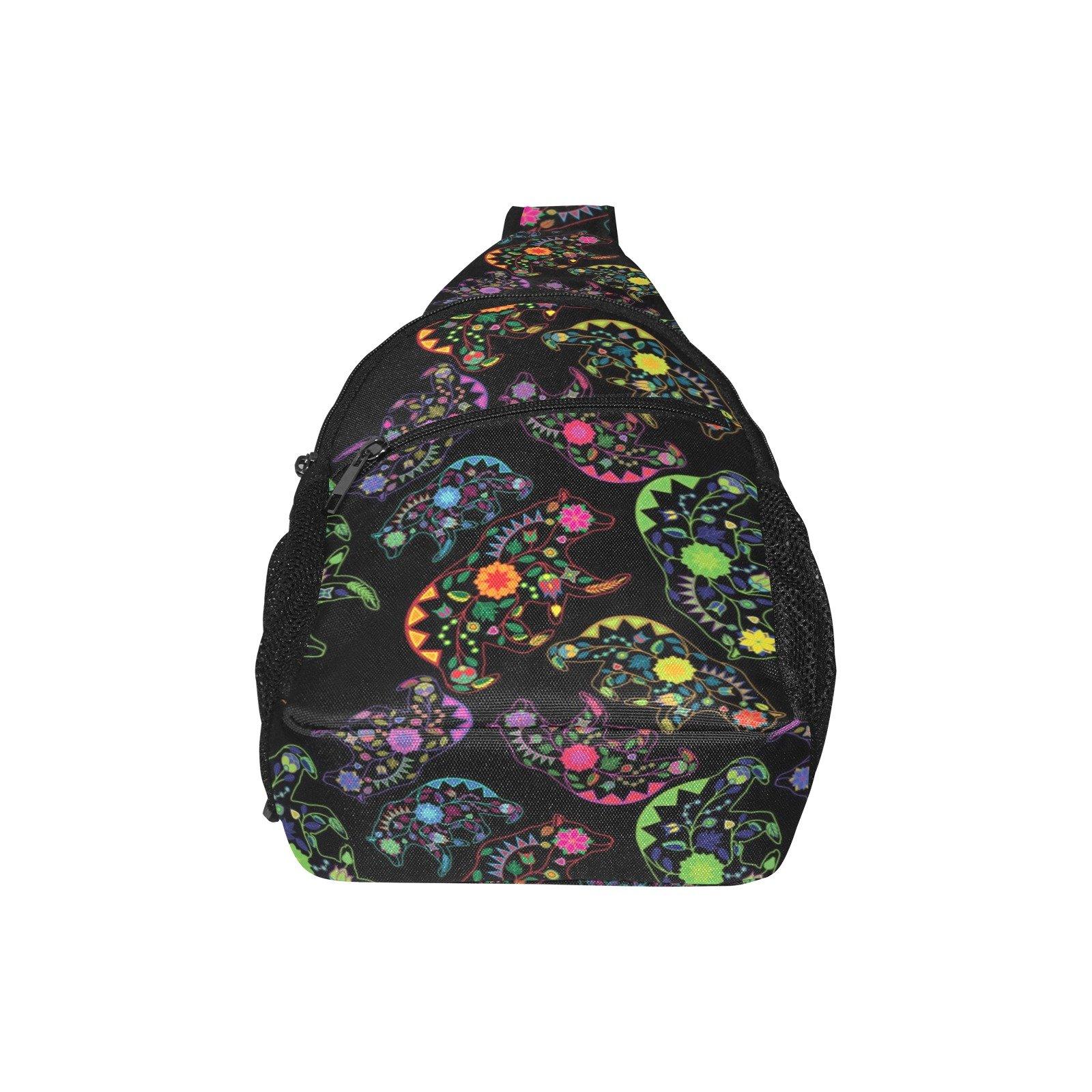 Floral Bear All Over Print Chest Bag (Model 1719) All Over Print Chest Bag (1719) e-joyer 