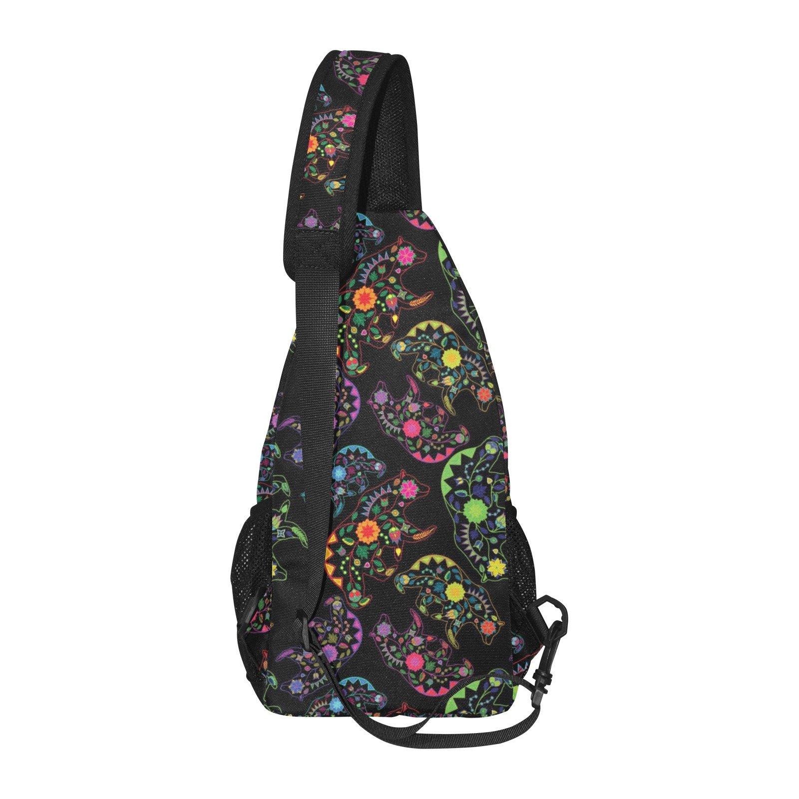 Floral Bear All Over Print Chest Bag (Model 1719) All Over Print Chest Bag (1719) e-joyer 